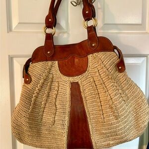 Valentino Garavani Brown and Tan woven bag